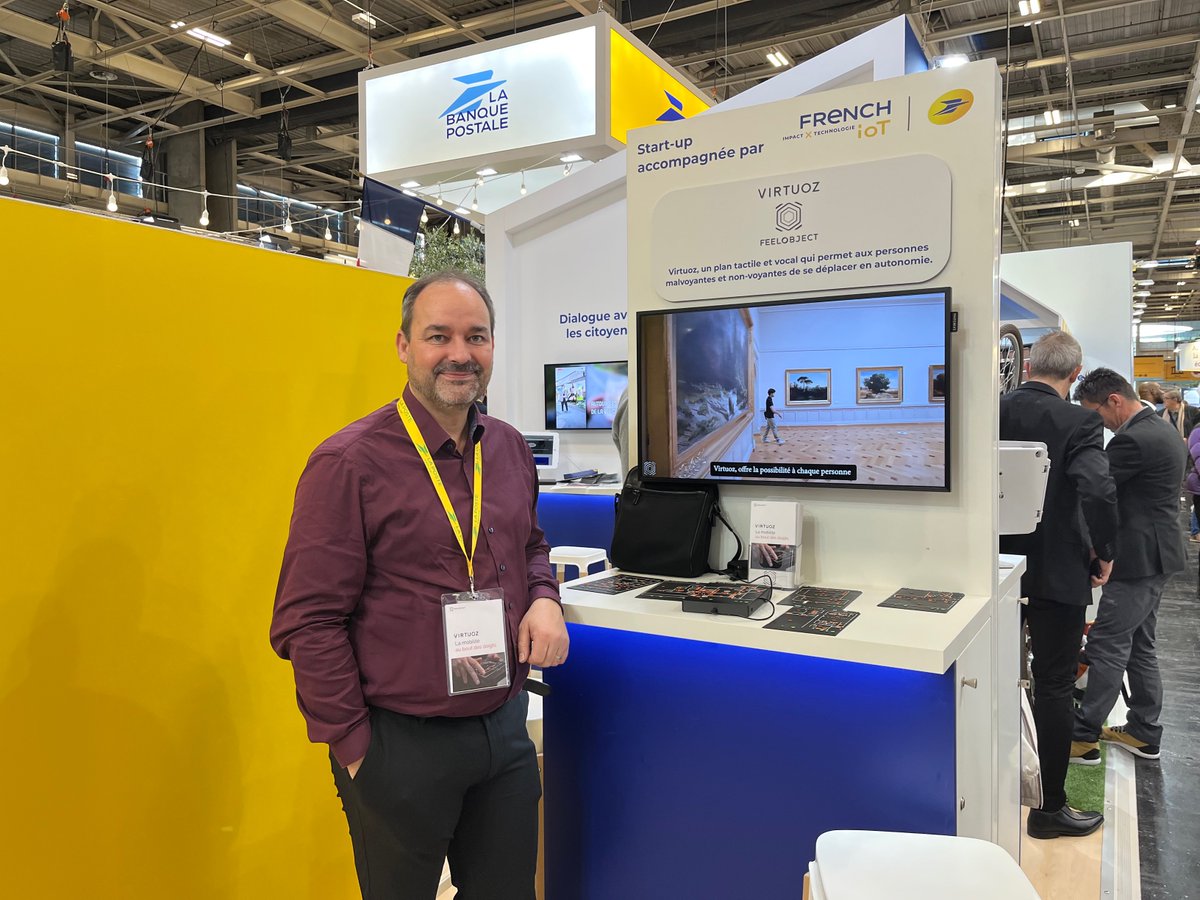 #SMCL | <a href="/feelobject/">Feelobject</a> #startup #FrenchIoT à découvrir le 24 nov. sur le stand <a href="/GroupeLaPoste/">La Poste Groupe</a> 

👉#Virtuoz, plan tactile et vocal dédié aux personnes malvoyantes et non-voyantes📍 #Handicap #Handitech

En savoir➕sur les #startups présentes avec #LaPoste ow.ly/K2pq50LKx0e