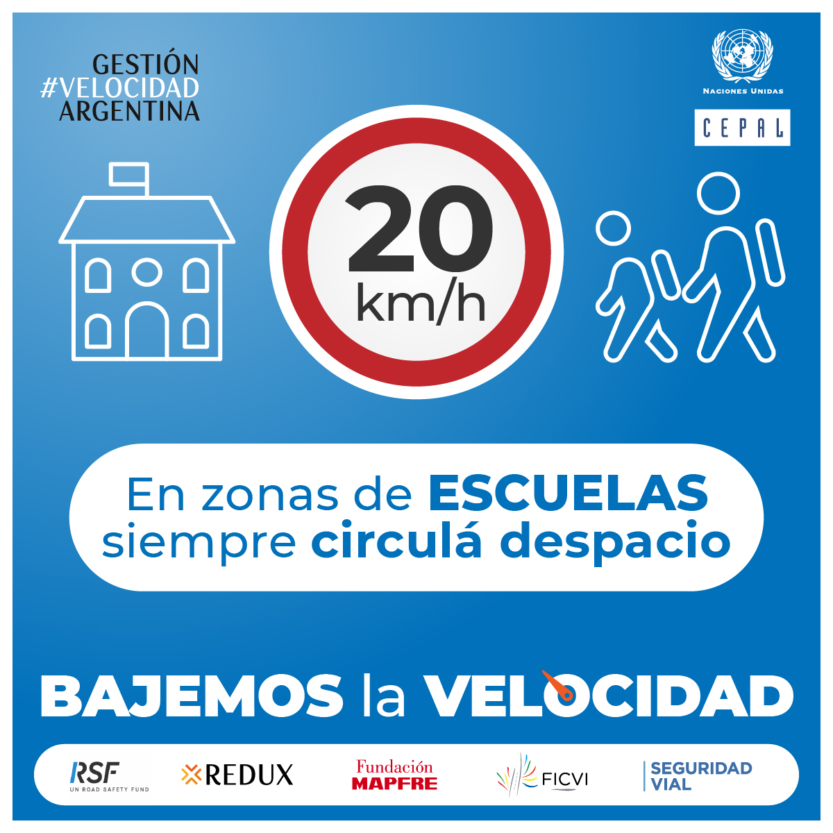 Seguimos la campaña "Conducir a velocidad adecuada salva vidas" centrada en un factor clave: en escuelas 20km/h. Proyecto de <a href="/cepal_onu/">CEPAL</a> con la colaboración de <a href="/UN_RSF/">UNRSF – UN Road Safety Fund</a> @ConsejoRedux <a href="/fmapfre/">Fundación Mapfre</a> <a href="/FICVI1/">FICVI</a> @InfoSegVial <a href="/MuniPergamino/">Muni Pergamino</a> <a href="/MuniCanuelas/">Gobierno Municipal</a> <a href="/MunicipioAzul/">Municipio Azul</a> (1/3)
#SeguridadVial