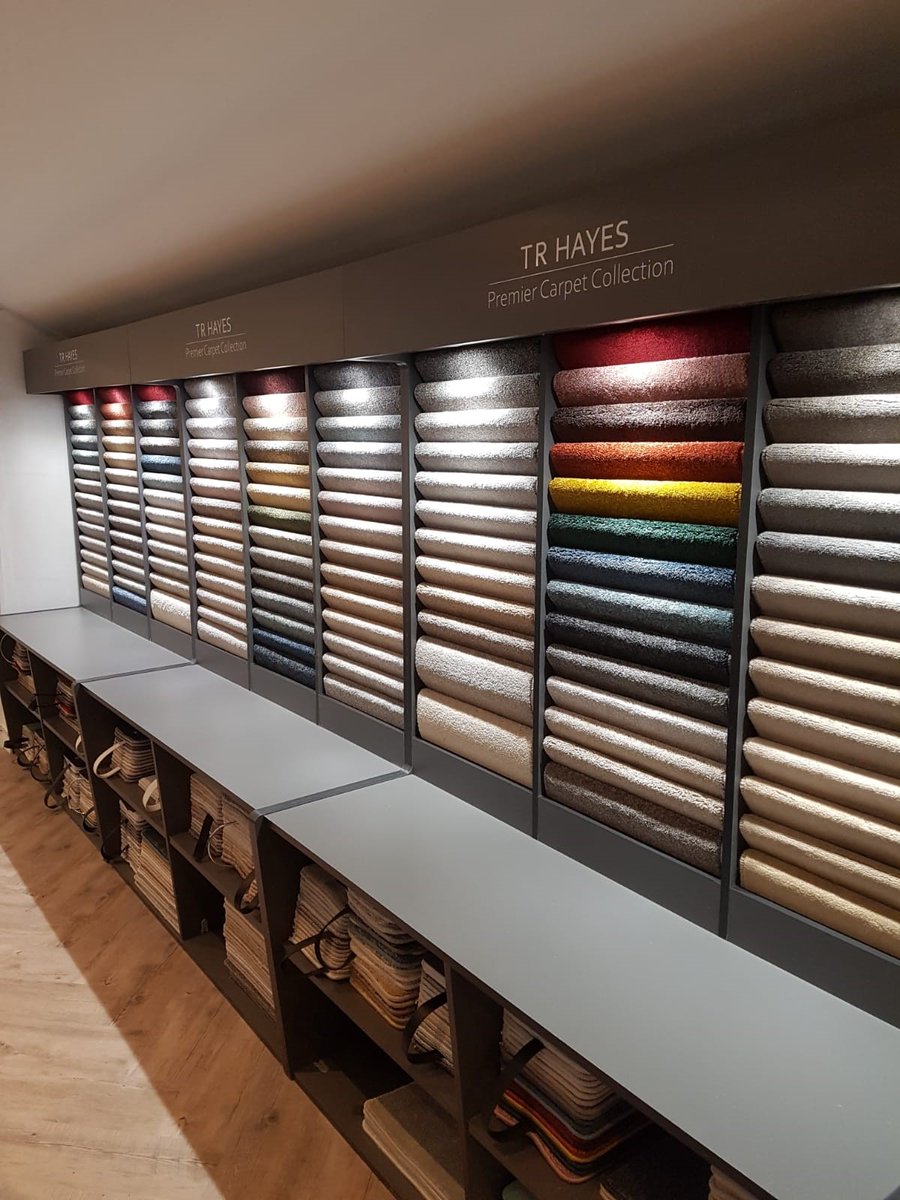 Our latest installation at T R Hayes in Bath.

Fantastic to see some colour on display, rather than the usual greys and beiges. Good use of branding at the top of the stands to.

#bath #carpets #flooring