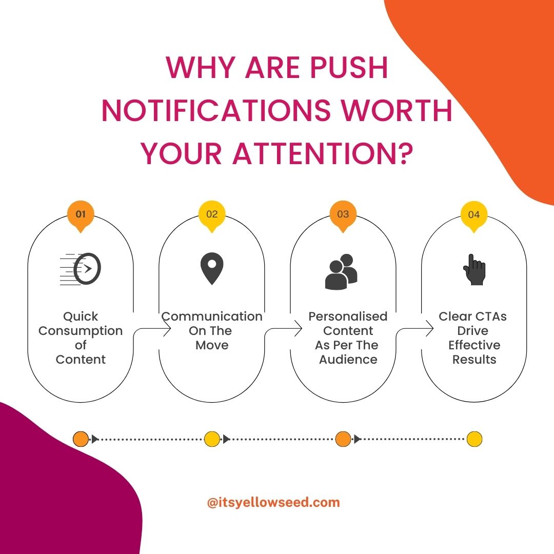 itsyellowseed's tweet photo. Planning to befriend push marketing? Here's what one of its heroes, Push Notifications has in store for you.

To dive deeper into understanding how they work, here's a read for you - https://t.co/FovCJjsX2b

#PushMarketing #PushNotinications #BrandMarketing https://t.co/0fBqhCMZrc