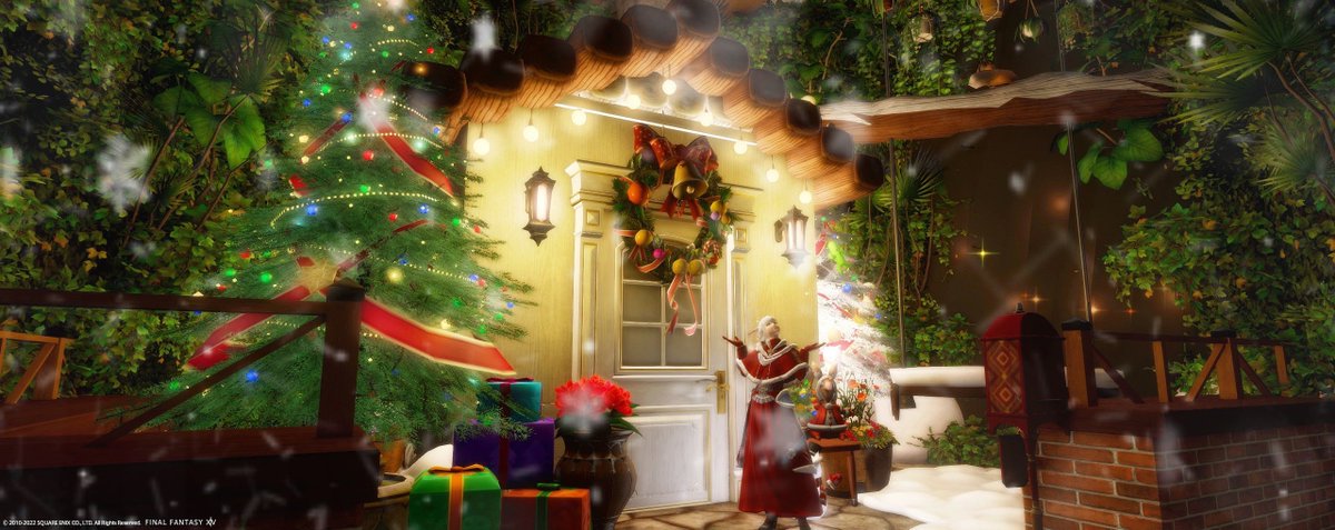 ブランコ周りを手直しして、とりあえず落ち着きました🎄❤️雪見だいふくおばけは即爆破🤣常時解放してますので自由に撮影してください！みんなの冬の思い出の1ページに☃️

#スタジオうさこ
📍ManaDC Pandaemonium
ミスト23区トップマスト1-17号室

#FF14 #FF14ハウジング #FF14housing #HousingEden