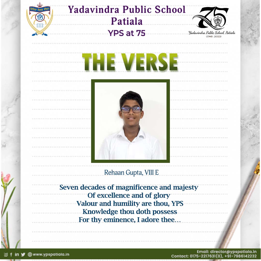 yps_patiala's tweet photo. The Verse
For queries please contact
📩director@ypspatiala.in
📲0175-2217631(0) , +91-7986142232
#YPSPatiala #thegreatindianschool #limeric #haiku #verse #poems #creativity #richheritage #YPSlegacy #platinumyear #YPSat75 #ypsstudents #ypsteachers #patiala #punjab #AYOSA https://t.co/op66qMpGFi