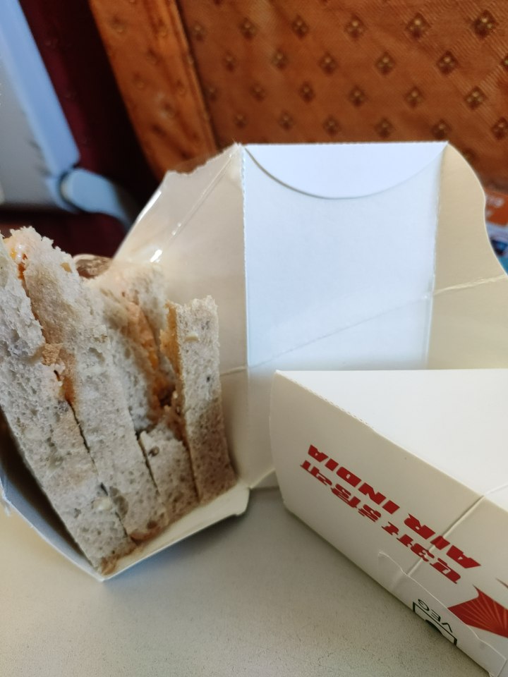 Gajju__'s tweet photo. @airindiain  Is this lunch as per your timing in flight AI-730?? The taste also very bad @PMOIndia AI-730 time is 02:00 PM to 03:30 PM https://t.co/vV23nyoAqm
