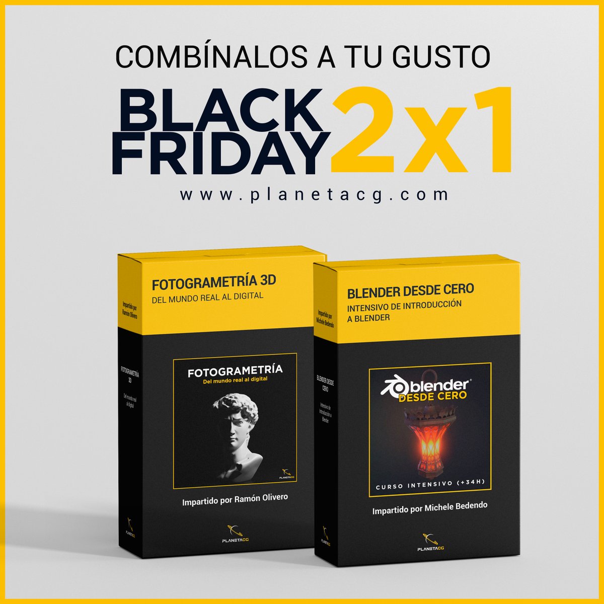 PlanetaCG's tweet photo. ⚫ ¡Arranca el #BLACKFRIDAY! ⚫ 2X1 en todos los cursos. 

Combínalos a tu gusto. Aquí tienes algunas ideas para combinar.

https://t.co/JTzJ7wxrJZ https://t.co/LPpDZ3NlL2