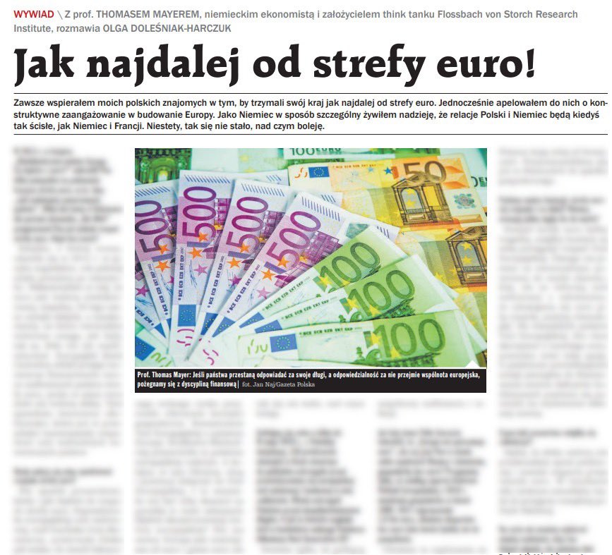 GPCodziennie's tweet photo. Prof. #ThomasMayer: Jeśli państwa przestaną odpowiadać za swoje długi, a odpowiedzialność za nie przejmie wspólnota europejska, pożegnamy się z dyscypliną finansową.
Czytaj więcej » https://t.co/ANVSoN1erA https://t.co/UJejV6tCU2