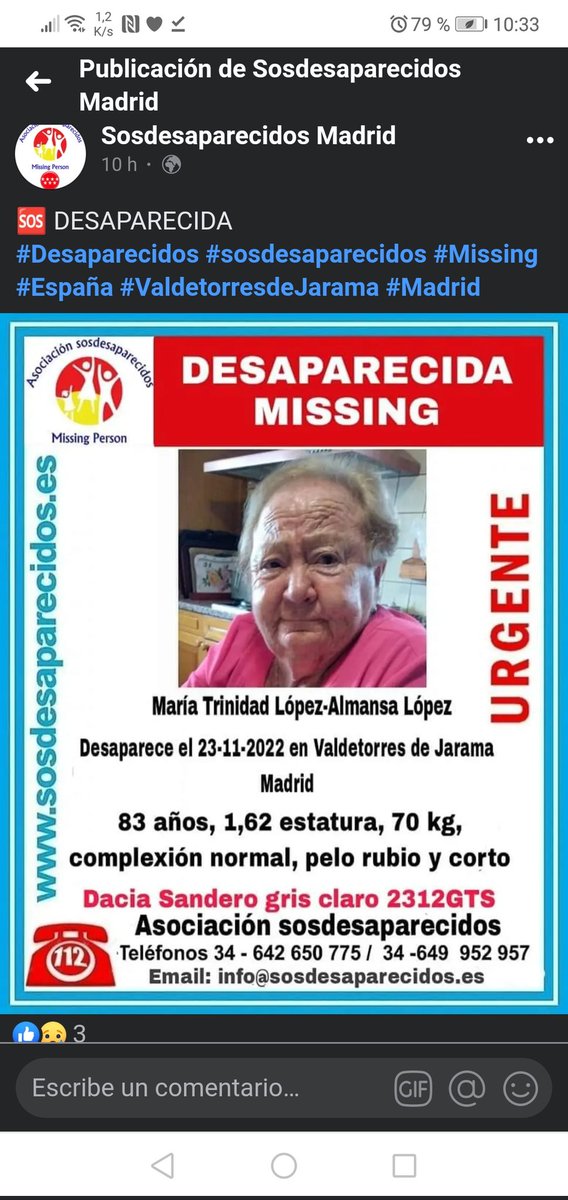 #URGENTE #Missing #sosdesaparecidos #ValdetorresdeJarama #MareaFucsia #Desaparecidos #Madrid