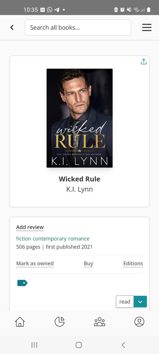 PreviouslyBook's tweet photo. ¡Buenos días, previes! Ayer terminé #WickedRule de #KILynn (que saldrá en español en 2023) y con este he cumplido mi reto de los 150 libros este año.
¿Vosotros hacéis retos lectores? https://t.co/EWWyFr7AMb