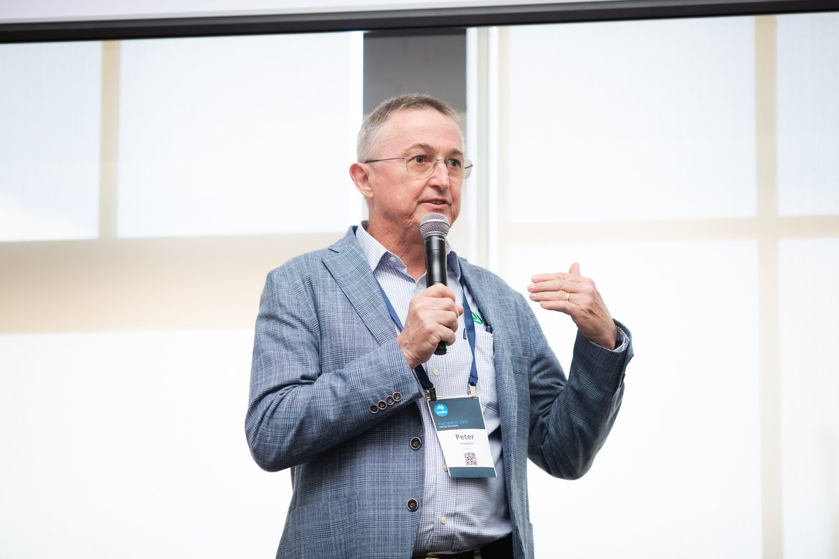 theGRDC's tweet photo. GRDC was proud to be a platinum sponsor of @CSIRO's AgCatalyst event on 22 &amp; 23 Nov. Executive Manager Applied RD&amp;E @CarberryPeter spoke about 'Facing the Future' - the biggest challenges the Aus grains industry will face and how GRDC is helping the industry prepare #AgCatalyst22 https://t.co/IEqLQjoQvr