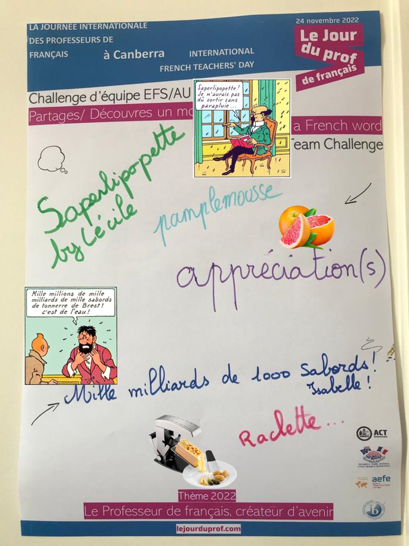 LfacCanberra's tweet photo. Nos équipes françaises &amp; australiennes vous présentent leur participation à la #JIPF2022  🇫🇷 🇦🇺
-
Our French &amp; Australian teams are pleased to present their participation to the #JIPF2022 🇫🇷 🇦🇺

➡  https://t.co/3GfZZmtE1H &amp; https://t.co/gbpwWbQ7tn for more

@aefeinfo  @AEFEAP https://t.co/Y3tgfUMz5o