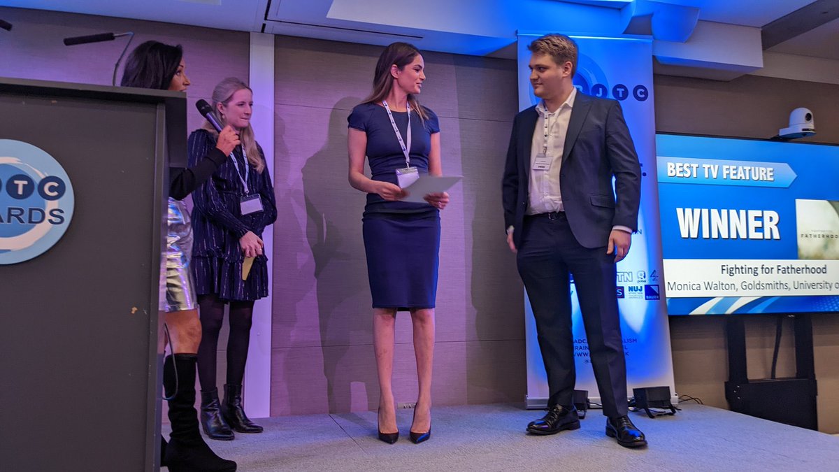 So honoured to win Best TV Feature for my short doc ‘Fighting For Fatherhood’ at the <a href="/BJTC_UK/">BJTC - Industry Accredited Journalism Courses</a> Awards in London last night!🙏🏽 #bjtc #bjtcawards #documentary #filmmaking #journalism
