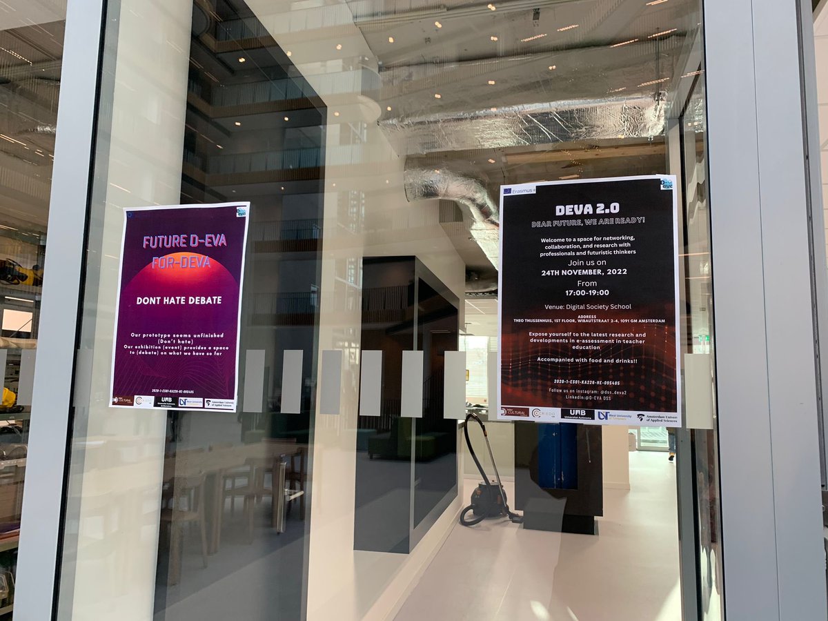 All things ready for this afternoon’s multiplier event <a href="/DSSAmsterdam/">Digital Society School</a>: Latest Research and Developments in E-assessment in Teacher Education❗️ #ErasmusPlus x.com/project_deva/s…