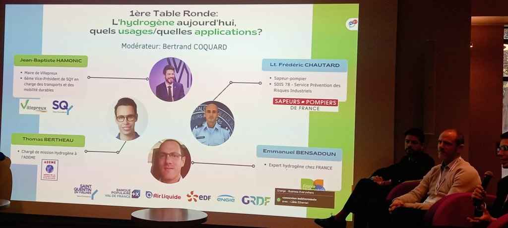 Lancement Aujourdhui par Mr Jean Michel FOURGOUS président <a href="/sqy/">Saint-Quentin-en-Yvelines 🚀</a>  de la conférence  2022 du #CCESQY Quelles perspectives pour l’H2 à <a href="/VilleMontigny78/">Ville de Montigny-le-Bretonneux</a>. <a href="/GRDF/">GRDF</a> fière d y contribuer car oui l'infrastructure gazière de distribution gazière pourrait être un vecteur pour l'H2. #gazvert