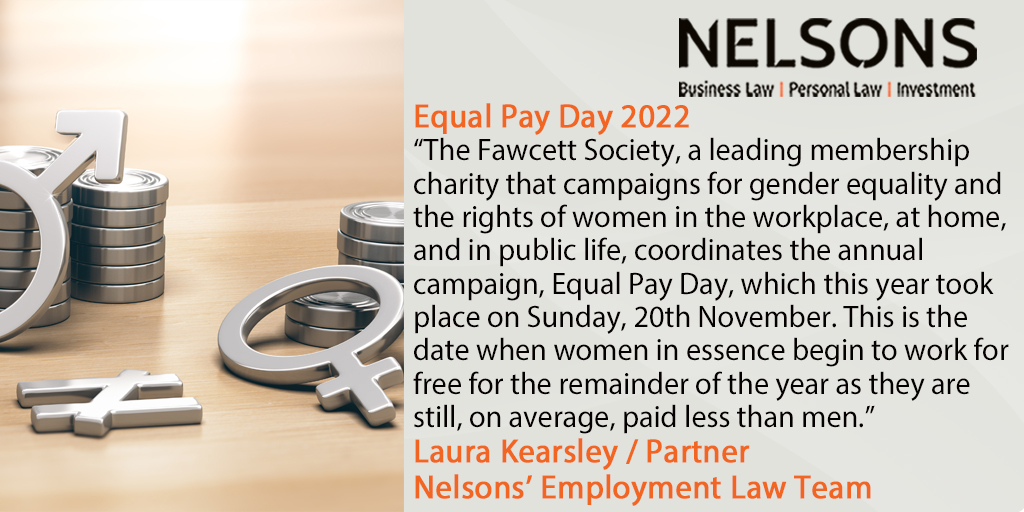 Nelsons_Law's tweet photo. #EqualPayDay, which is led by the Fawcett Society, is a national campaign for gender equality and the rights of women in the workplace. Our #blog considers #paydiscrimination and the gender pay gap reporting requirements: https://t.co/YeZncap4jP https://t.co/8VRxHxQYwt