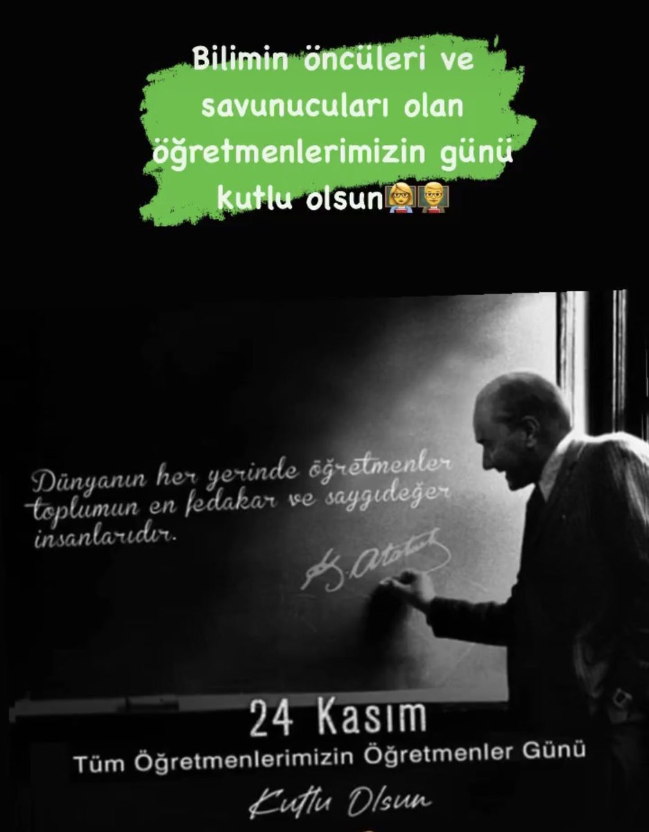 Bilimin öncüleri ve savunucuları olan öğretmenlerimizin günü kutlu olsun.

#24KASIM #24Kasımogretmenlergunu