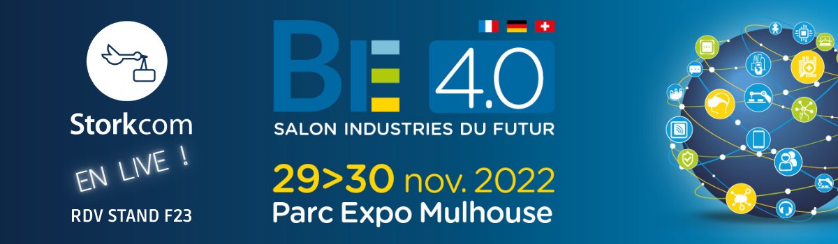 📅RDV la semaine prochaine à l'occasion de l'événement BE 4.0 <a href="/IndustriesFutur/">BE 4.0 Salon Industries du Futur</a>  ! Nous serons ravis de vous retrouver en live pour échanger sur vos projets d'industrie écoresponsable ! RDV Stand F23 ! Infos et inscriptions : bit.ly/3GZyrTR #StorkcomLive #BE40 #RFID #IoT