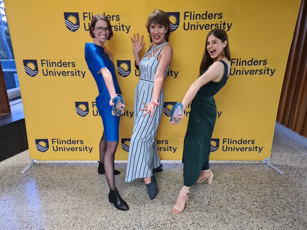 brittanyjayne8's tweet photo. Powerhouse team of impactful research leaders celebrating the @Flinders Alumni Awards Gala dinner 
#LadiesToTheFront 
@alisonlkitson @KimAnastasiou @FlindersCFI https://t.co/Wd6kG81owB