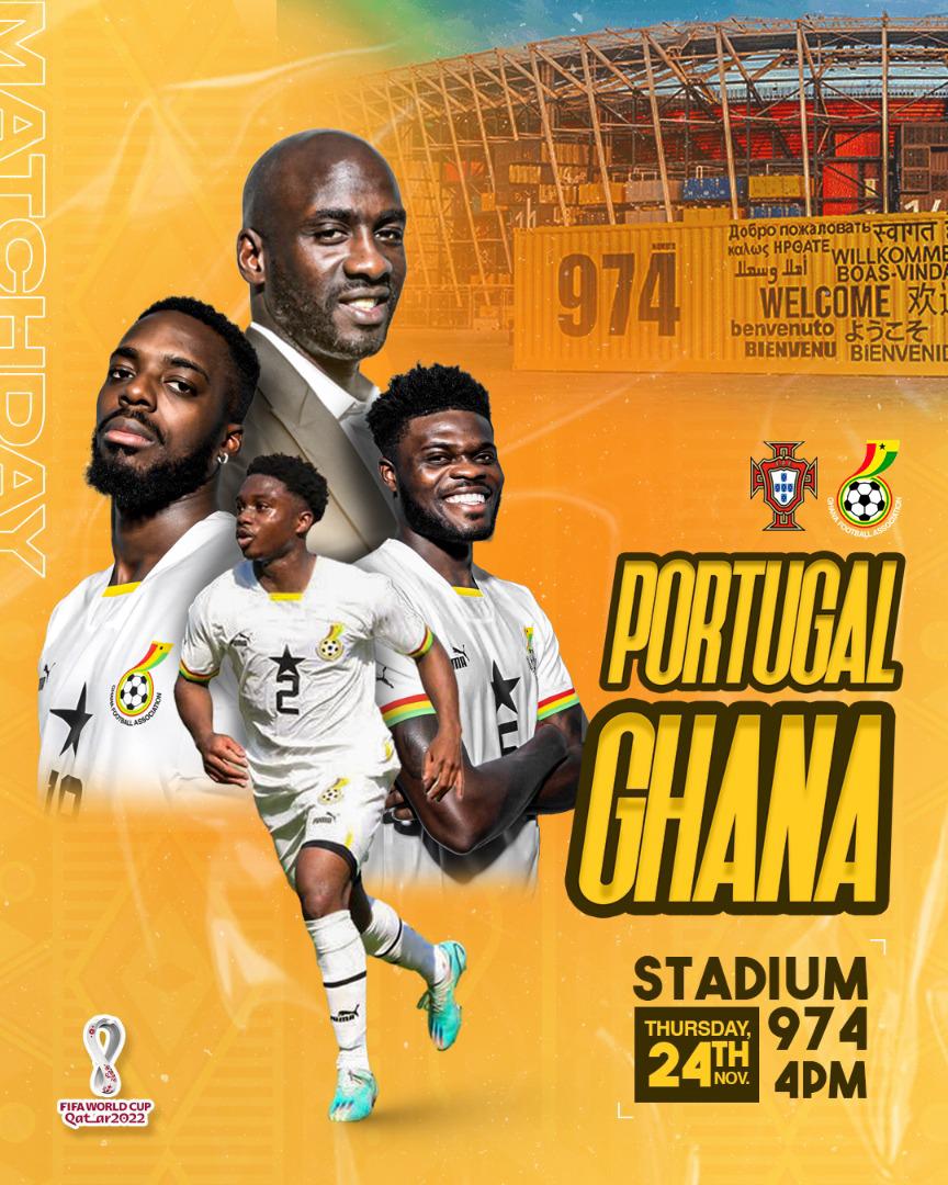 UnionWonders's tweet photo. 👊🏾 𝗠𝗔𝗧𝗖𝗛𝗗𝗔𝗬 - #FIFAWorldCup   

🇬🇭 𝗚𝗛𝗔𝗡𝗔 🆚 𝗣𝗢𝗥𝗧𝗨𝗚𝗔𝗟🇵🇹
⌚️ 4:00 (GMT) 
🏟️ Stadium 974

#BlackStars    | #TeamGhana |    #Qatar2022 https://t.co/cdbv6Ds9sh