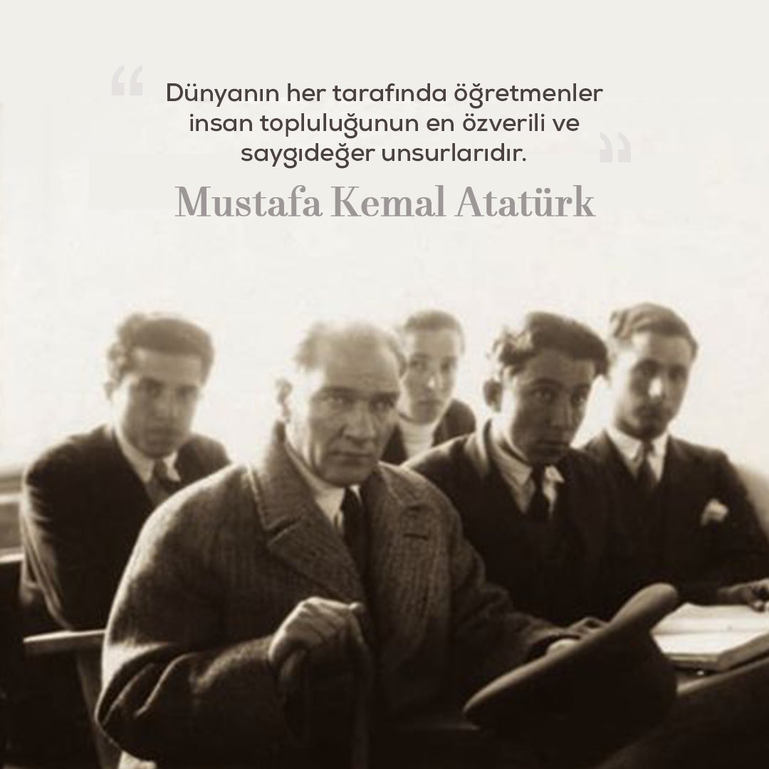 HaliKasmir's tweet photo. Başöğretmen Mustafa Kemal Atatürk başta olmak üzere, yol gösterici bilgileriyle geleceğe ışık tutan tüm öğretmenlerimizin 24 Kasım Öğretmenler Günü kutlu olsun. https://t.co/jygKRMgyne