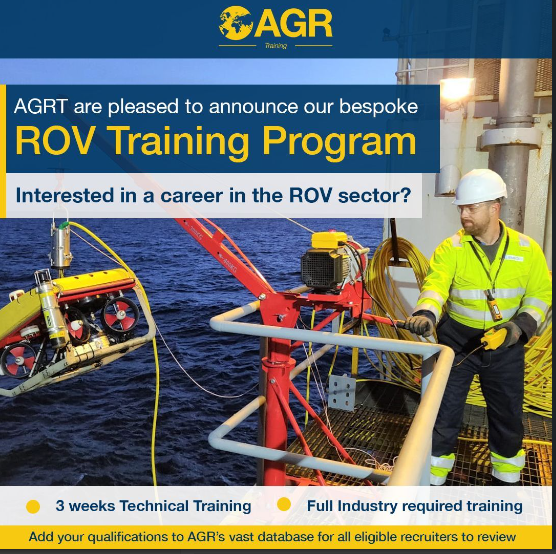 AGRrecruitment's tweet photo. Following from our previous successful and high-in-demand courses, we have a new date for our ROV Training Programme for January 2023.
If you are interested in a career in the ROV sector, we can provide you with bespoke #ROVtraining.
Any enquiries, email: Training@agrl.co.uk https://t.co/VQY5rEAnge