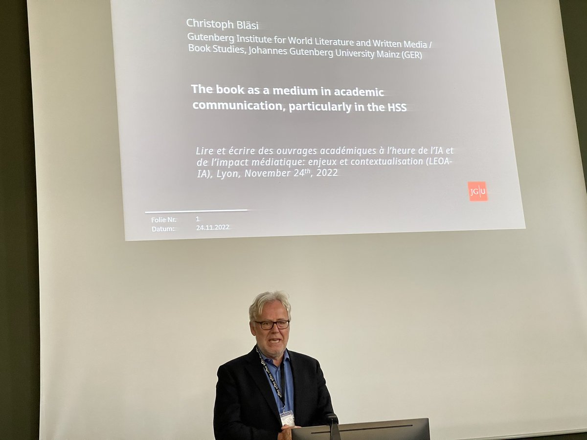 Master IMST EISO (@eisoimst) on Twitter photo 📖 Keynote « The book as a medium in academic communication, particularly in the HSS » Christoph Bläsi, <a href="/uni_mainz/">Universität Mainz</a> <a href="/uni_mainz_event/">Uni Mainz – Veranstaltungen</a> <a href="/DFHUFA/">DFH-UFA</a> 📖 Keynote « The book as a medium in academic communication, particularly in the HSS » Christoph Bläsi, <a href="/uni_mainz/">Universität Mainz</a> <a href="/uni_mainz_event/">Uni Mainz – Veranstaltungen</a> <a href="/DFHUFA/">DFH-UFA</a>
