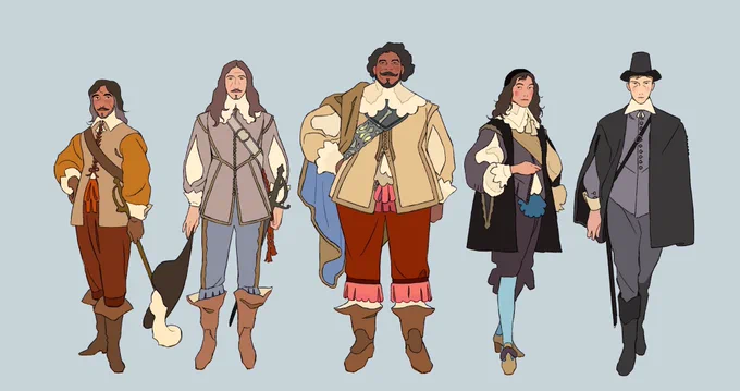 A lineup of characters from Alexandre Dumas' super underrated musketeer sequel Twenty Years After, that I had not yet posted together here ! 