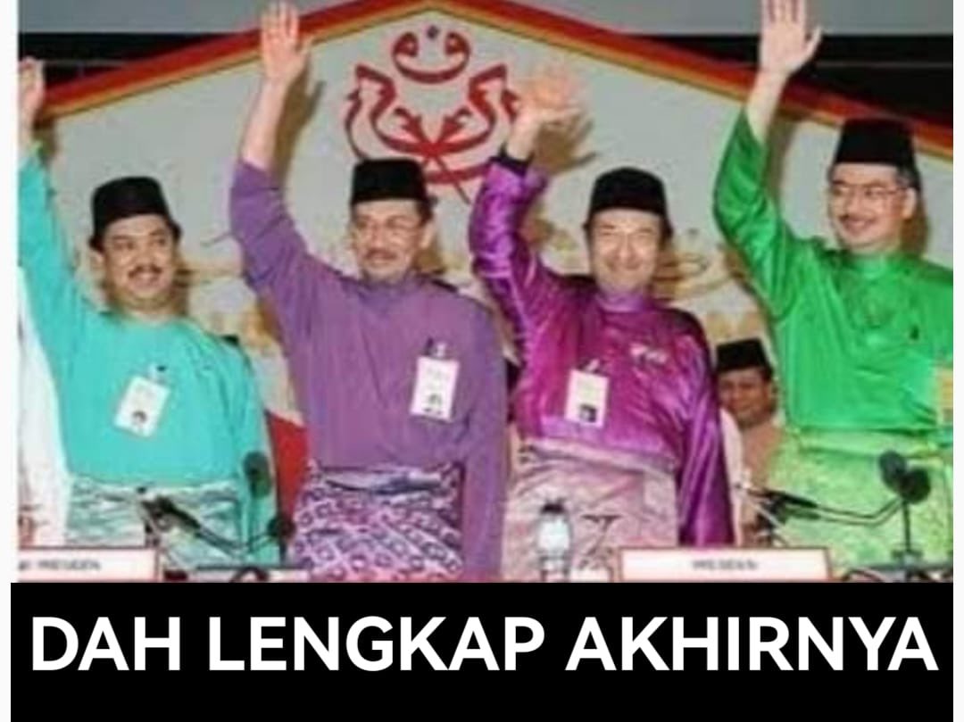 Walau apa pun yg org nak kata ttg #UMNO, foto ini adalah suatu sejarah yg penuh makna. UMNO adalah kilang asal 4 PM yg ada dlm gambar &amp; begitu juga 5 lagi yg tiada dlm gambar. Niat kerana Allah &amp; berkhidmatlah utk #rakyat dgn gigih &amp; adil. Lakukan yg terbaik utk kemakmuran semua.