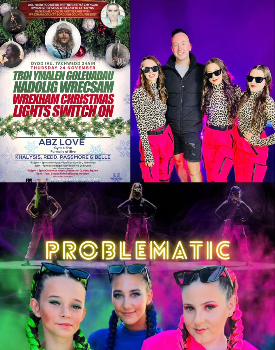 Girls on tour! Looking forward to watching the ‘Problematic’ girls bring their Christmas cheer to Wrexham Light Switch on today 🎄🎅🏻❤️ Hope <a href="/VancityReynolds/">Ryan Reynolds</a> will be there to cheer them on!! Have the best time doing what you love girls 💗 

instagram.com/problematic_gi…