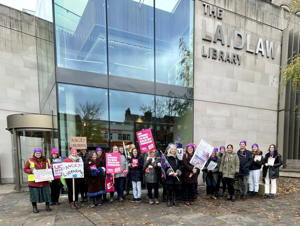 The #AngryLibrarians are back! Day one on our fifth round of strike action this year! Three University of Leeds unions! ✊🏻 #unison #ucu #unite #WereWorthMore #OneOfUsAllOfUs #ucuRISING #Solidarity