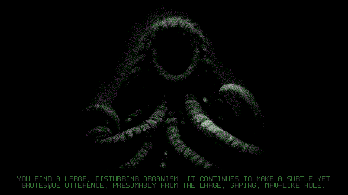 Working on a permadeath deep-space graphic adventure survival game with horror elements mock-up.