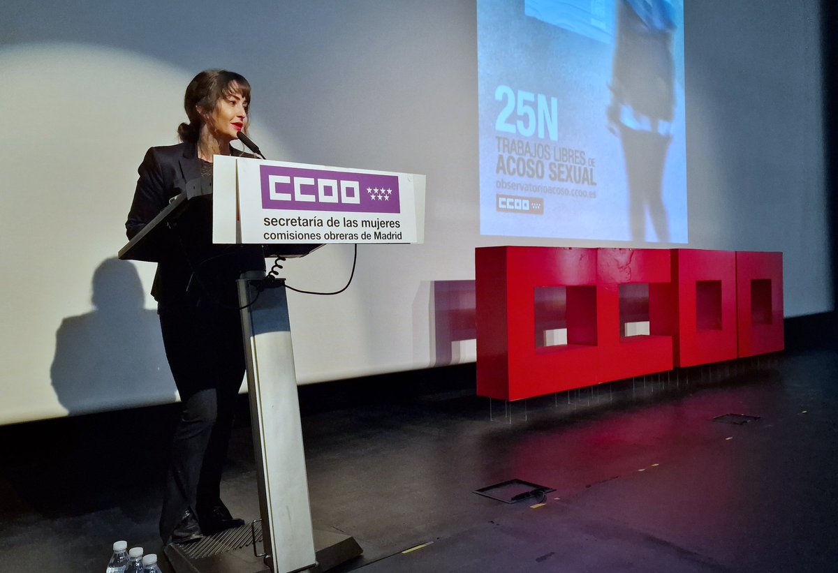 🟣Asamblea de delegadas de #CCOO con motivo del #25N 

Este año vamos a incidir en visualizar y liberar los entornos laborales del acoso sexual ➡️ #VamosAContarlo

🟣Presenta la asamblea Alba Maria Pérez <a href="/MujeresCCOOMad/">Mujeres CCOOMadrid</a>