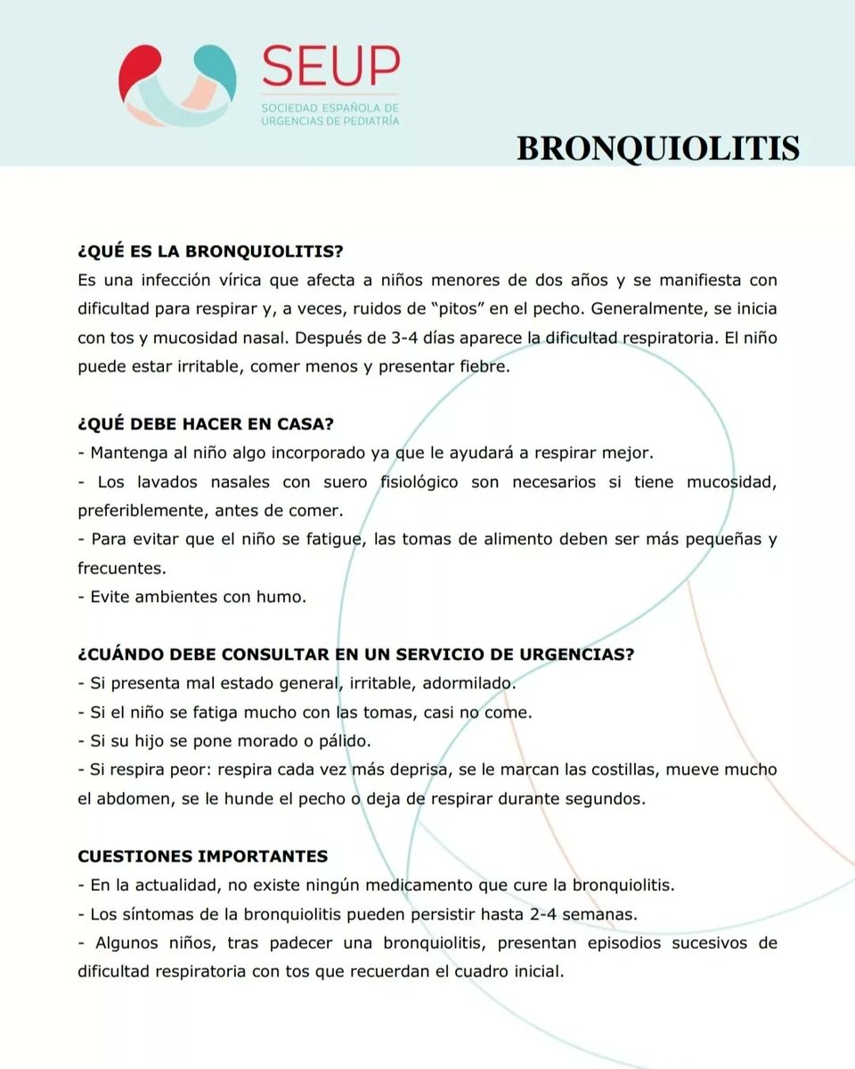 BoticaManchega's tweet photo. Ante el aumento de casos de #bronquiolitis, os dejo por aquí info sobre el tema. El documento es de la Sociedad Española de Urgencias de Pediatría (SEUP) @TSEUP https://t.co/RUgY1JbB5p