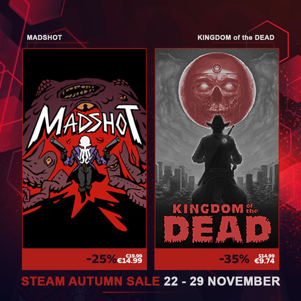 505_Pulse's tweet photo. Oh, the best time of the year 💸💸

Enjoy our #SteamAutumnSale with some juicy 🩸 discounts! https://t.co/sHb6YxSR0v