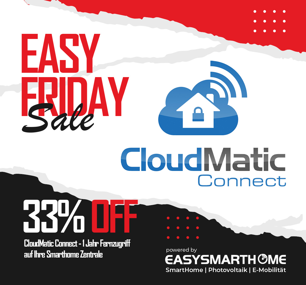 EASY_SmartHome's tweet photo. Bei uns nicht Black aber EASY. Jetzt schnell unfassbare 33% auf #CloudMatic Connect sichern. Fett gespart und 1 Jahr sicher und komfortabel unterwegs… wenn das mal nicht ein Deal ist 😊

https://t.co/8AERtJ8RUj

#vpn #home #smarthome #smarthouse #cloud #homematic #homematicip https://t.co/MUicoY2nyn