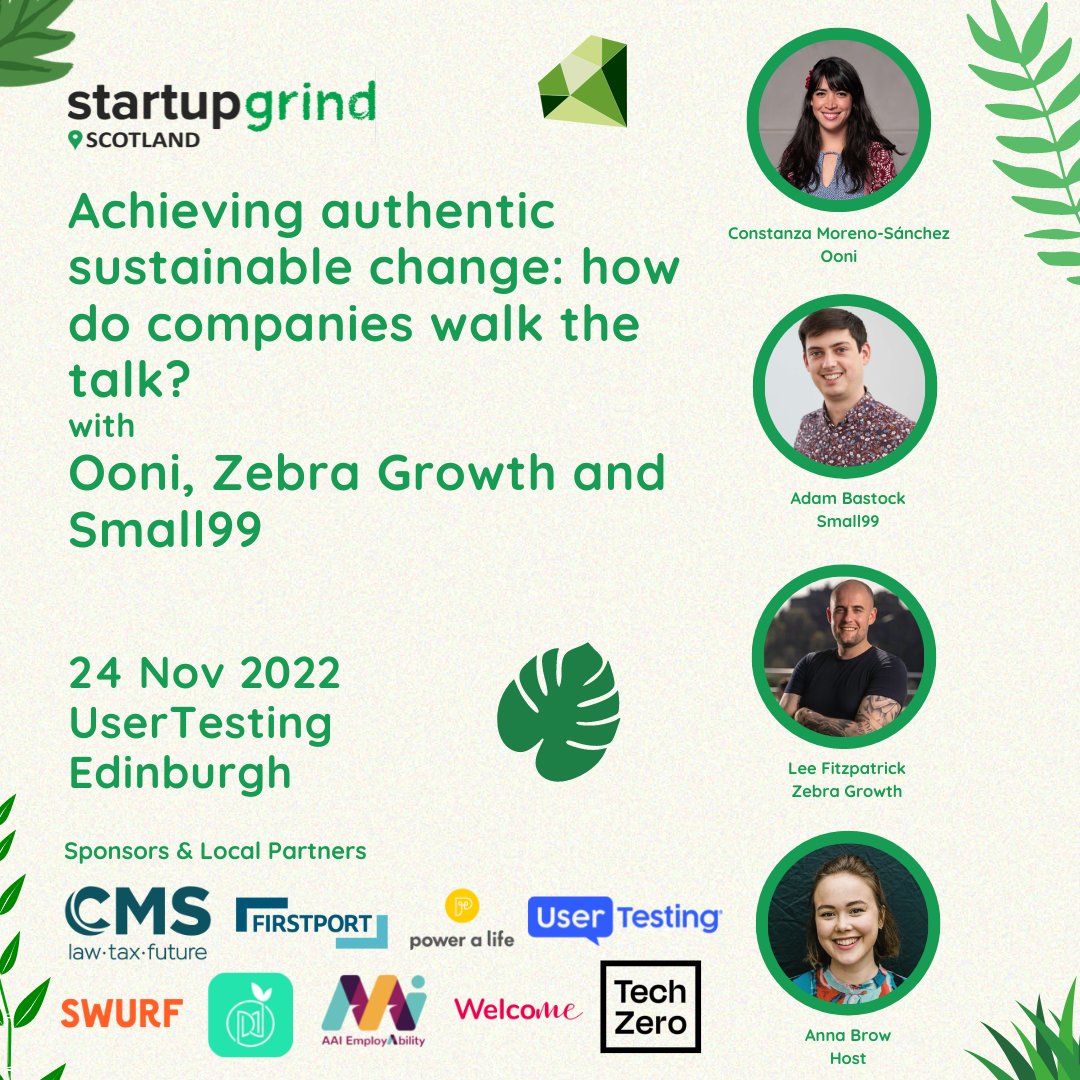 StartupGrindSCO's tweet photo. Tonight is the night!

Last chance to save your spot for this awesome discussion with Ooni Pizza Ovens, Zebra Growth and Small99! 

Get your ticket before they're gone -> https://t.co/jgwVMP7Tfp 

#sustainability #netzero #event #edinburgh https://t.co/h3YDPMMXWk