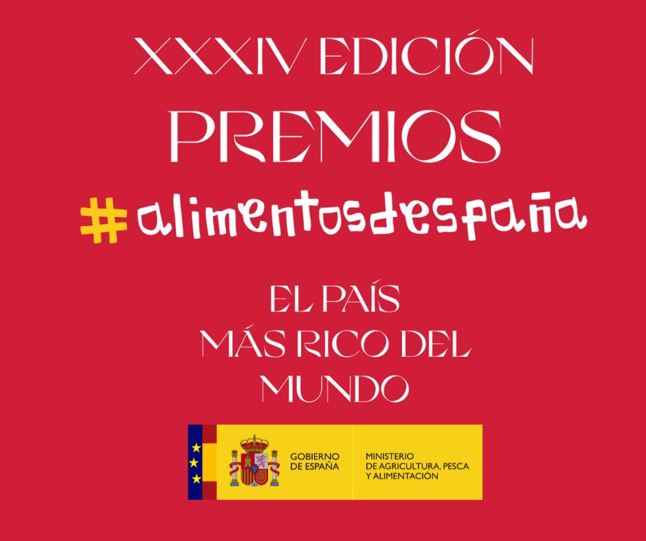🇪🇸🔝El ministro <a href="/LuisPlanas/">Luis Planas Puchades</a> preside la XXXIV edición de los Premios #AlimentosdEspaña

🏆Un reconocimiento a nuestro sector, sus profesionales y la distinción de nuestros productos bit.ly/3V2QxrU

⏰19h 
🔴#EnDirecto vía #Twitter, @mapagob y 
👉youtu.be/RWbikPAu7Lo