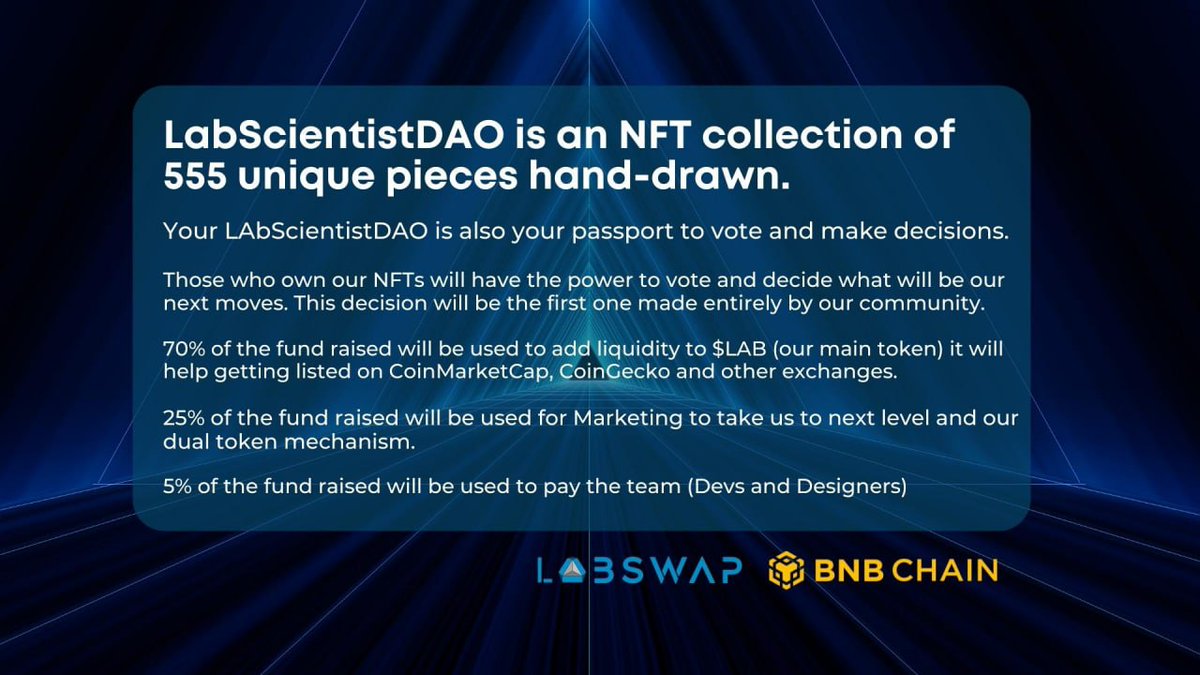 LabswapECO's tweet photo. #LabScientistDAO will change everything on Labswap
#communitydriven #Labswap
#BlueFlask #NFTCommuinity
#BNBChain #DeFi
https://t.co/8gxEBE2sEG https://t.co/X0B0gdoI8n