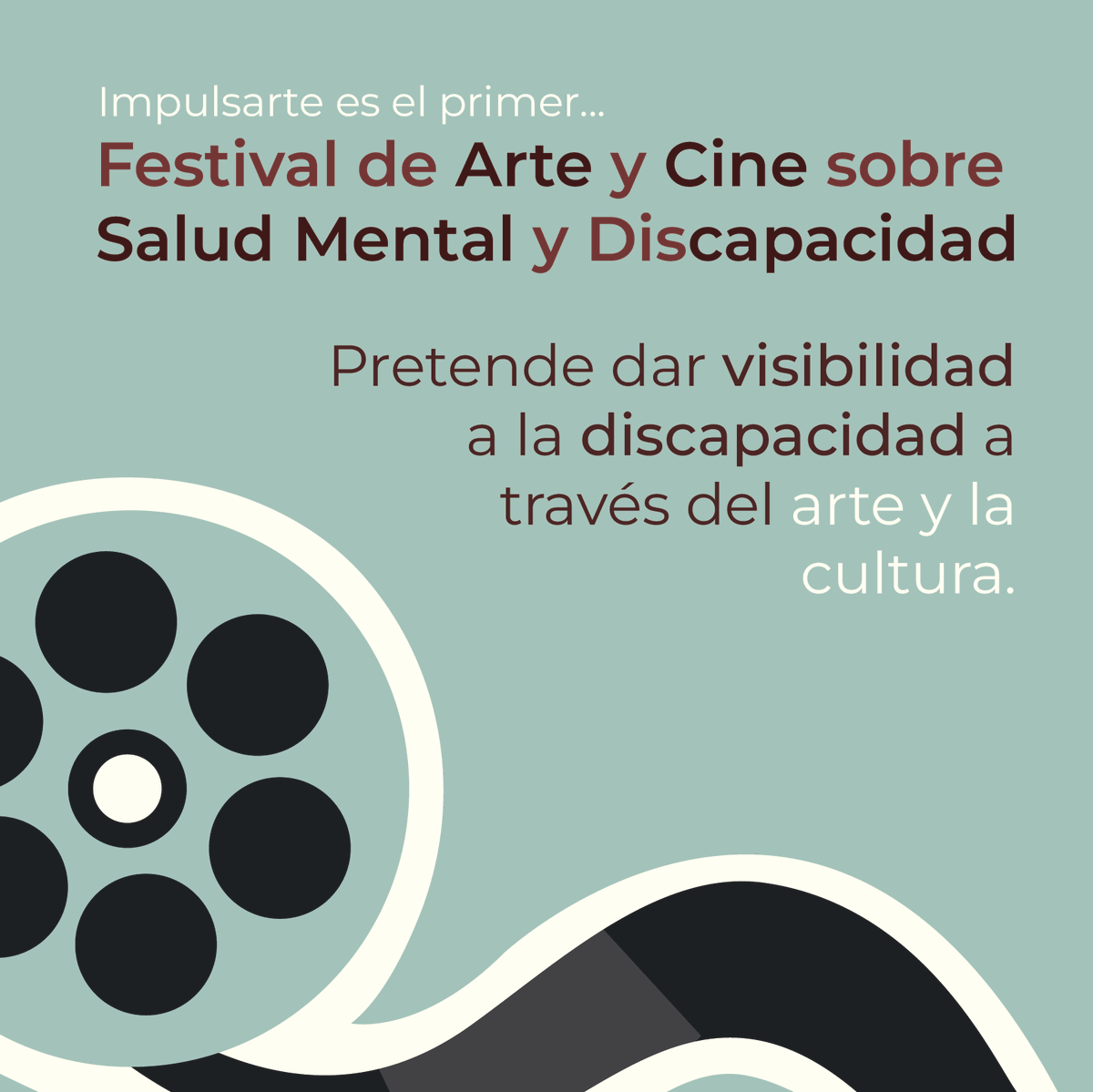 FImpulsarte's tweet photo. 🎦 #IMPULSARTE es el primer Festival de Arte y Cine sobre Salud Mental y Discapacidad.

👉El objetivo principal es dar visibilidad a la discapacidad a través del arte y la cultura.

No te lo pierdas MAÑANA!! 🗓️ https://t.co/xKflYWmHEi