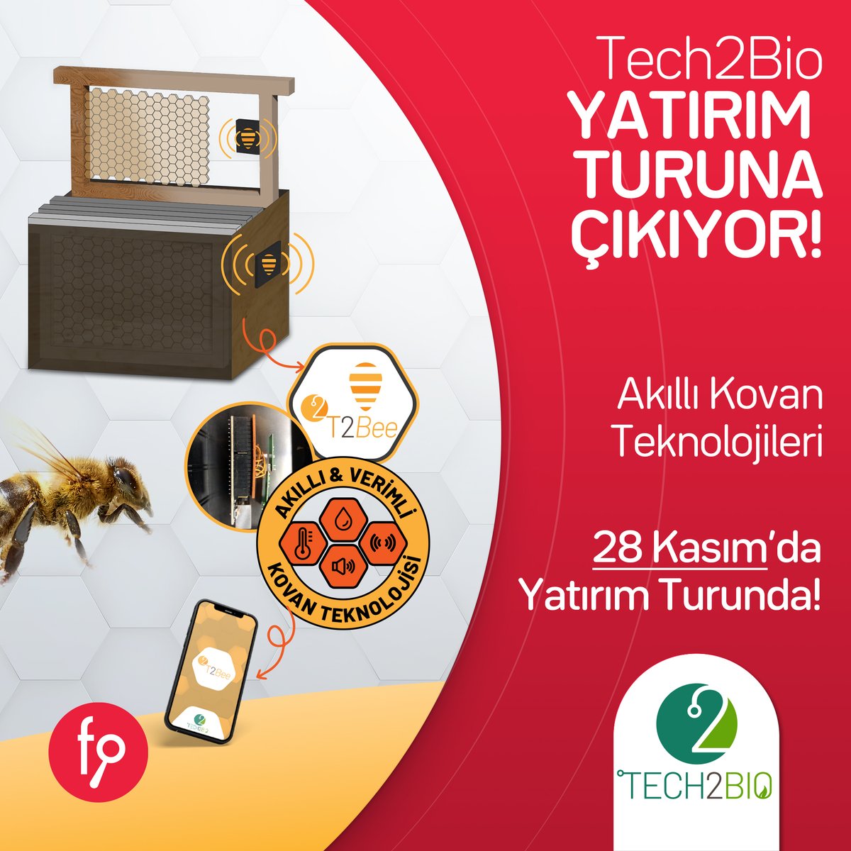 fonbulucu's tweet photo. Yatırım Turu 28 Kasım 2022, Pazartesi Saat 10:00'da başlayacak
Akıllı Kovan Teknolojilerini hedefleyen girişim @tech2bio1 https://t.co/hMonqR433i inkinden inceleyebilir, kampanya bilgi formundan girişim detaylarına ulaşabilirsiniz.

#girişimcilik #fonbulucu #tech2bio https://t.co/R5w645nNCy