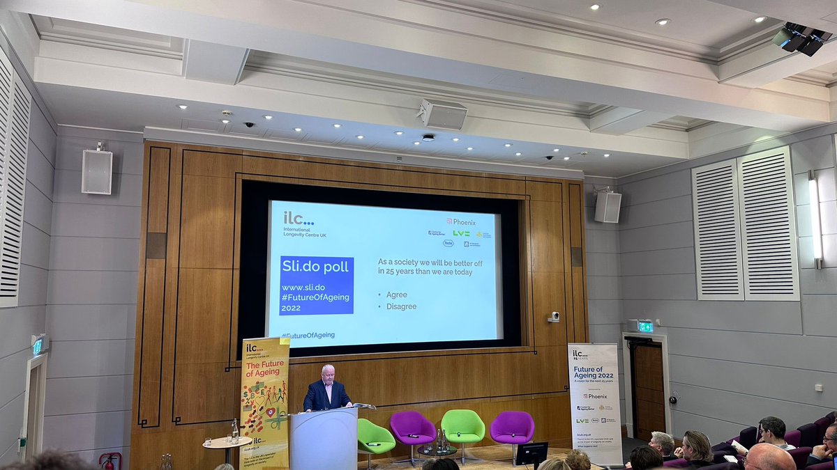 PhySoc's tweet photo. We’re at @ILCUK #FutureofAgeing conference hearing about the importance of older people in the workforce. David Sinclair @sinclairda says ‘Older workers are driving the UK economy’ #ageing #ageingworkforce #health https://t.co/f3ceJHwYy9