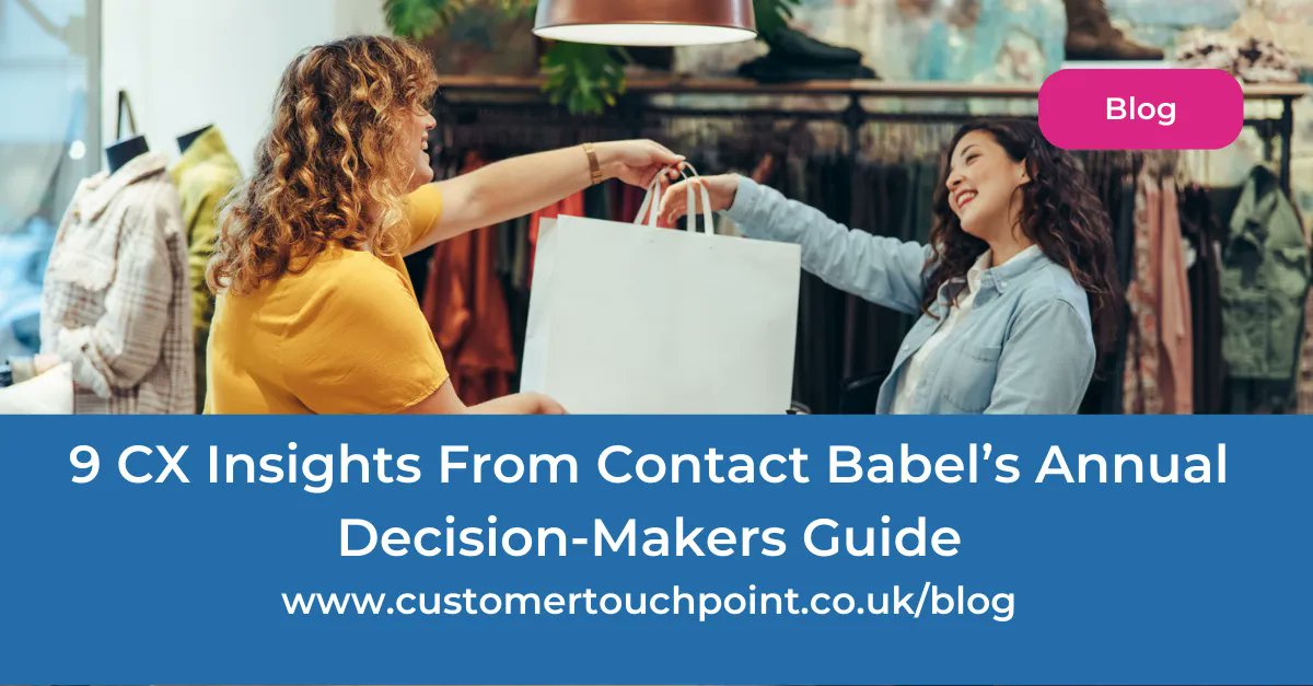 On the back of the results and analysis coming out of the latest #CustomerExperience Decision-Makers Guide, we’ve pulled together 9 crucial #CXinsights that caught our eye…

For the details and our concluding take-away head on over to the blog…
buff.ly/3XivxPH