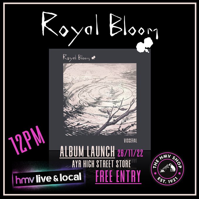 hmv Ayr (@hmv_ayr) on Twitter photo So this is happening!!! We are super excited to have these guys play instore on Saturday! <a href="/Royal_BloomUK/">Royal Bloom</a>
Canni beat some live music while you do your shopping!
Come support a local band! #hmvliveandlocal So this is happening!!! We are super excited to have these guys play instore on Saturday! <a href="/Royal_BloomUK/">Royal Bloom</a>
Canni beat some live music while you do your shopping!
Come support a local band! #hmvliveandlocal