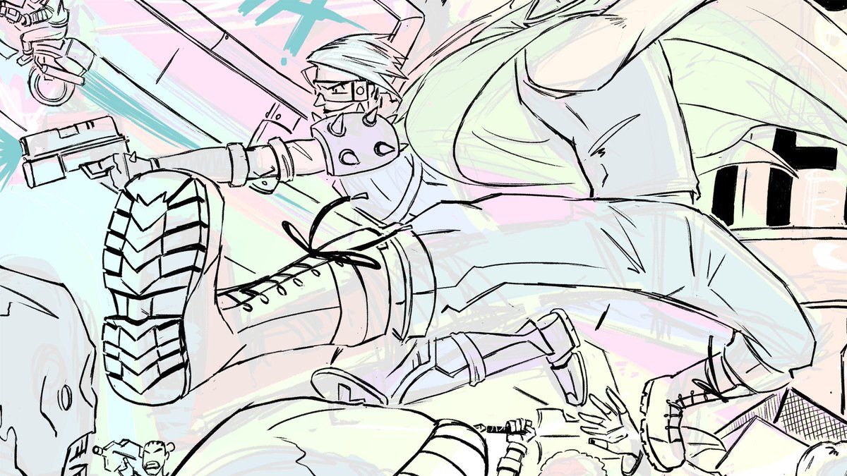 Here’s a WIP peek at Alex Moore’s (<a href="/notanotheralex/">alex moore</a>) wonderful stretch goal print for our cyberpunk comic Killtopia #5. 

If you back at the £20+ tiers, you’ll get this piece absolutely free!

Grab the issue and back issues from just £5 here: kickstarter.com/projects/bust/…
