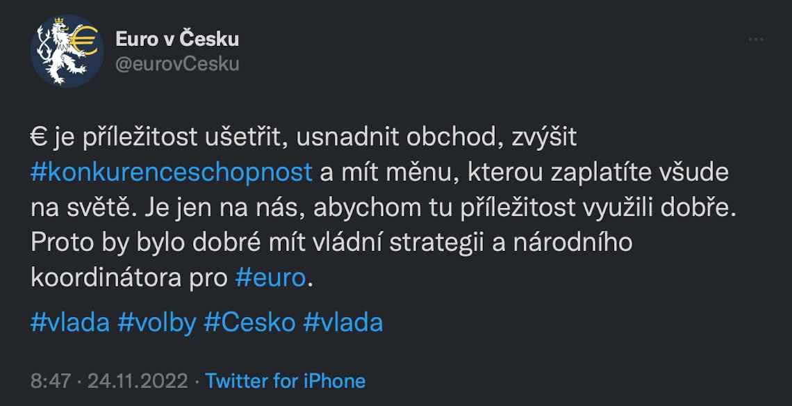 btc_cesko's tweet photo. ₿ je příležitost ušetřit, usnadnit obchod, zvýšit #konkurenceschopnost a mít měnu, kterou zaplatíte všude na světě. Je jen na nás, abychom tu příležitost využili dobře. Proto by bylo dobré mít vládní strategii a národního koordinátora pro #bitcoin.

#vlada #volby #Cesko #vlada https://t.co/Oe2doV26FB
