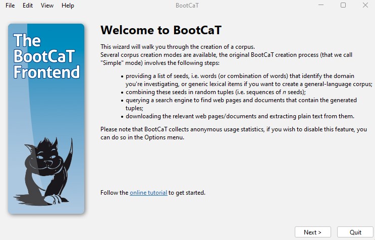 RudyLoock's tweet photo. For #corpus lovers out there, a new version of #BootCaT (1.55) is available at https://t.co/0f4TeQvhOA https://t.co/H7ArJnDWF4
