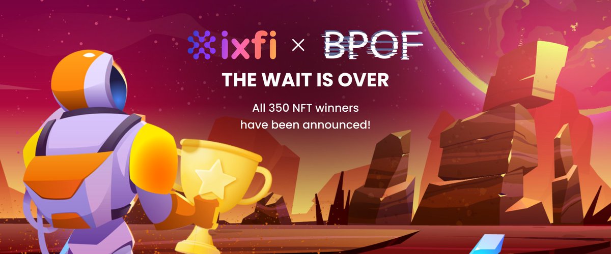 ixfiexchange's tweet photo. ✅The wait is over! Prize distribution has been completed!
👉All 350 winners have received their NFTs!
Full winners list is available here:
https://t.co/Ikbi4GKJQd
🤝More great collaborations to follow!
🔥Stay tuned for more.
#ixfi #bpof #elrond #egld #maiar #nft #airdrop https://t.co/lkLdKvd22M