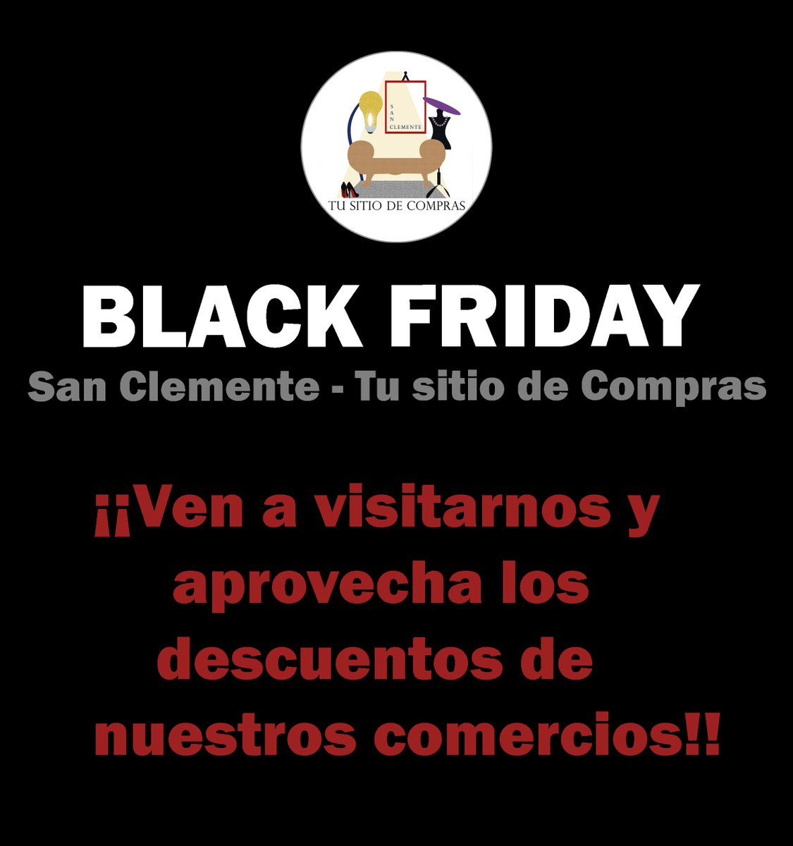 TuSitiodeCompra's tweet photo. 𝗠𝗮𝗻̃𝗮𝗻𝗮 𝗲𝘀 𝗲𝗹 "𝗕𝗟𝗔𝗖𝗞 𝗙𝗥𝗜𝗗𝗔𝗬" 𝘃𝗲𝗻𝗶𝗱 𝗮 𝘃𝗶𝘀𝗶𝘁𝗮𝗿𝗻𝗼𝘀 𝘆 𝗮𝗽𝗿𝗼𝘃𝗲𝗰𝗵𝗮𝗱 𝗹𝗼𝘀 𝗱𝗲𝘀𝗰𝘂𝗲𝗻𝘁𝗼𝘀 % 𝗱𝗲 𝗹𝗼𝘀 𝗰𝗼𝗺𝗲𝗿𝗰𝗶𝗼𝘀 𝗱𝗲 𝗦𝗮𝗻 𝗖𝗹𝗲𝗺𝗲𝗻𝘁𝗲 - 𝗧𝘂 𝘀𝗶𝘁𝗶𝗼 𝗱𝗲 𝗖𝗼𝗺𝗽𝗿𝗮𝘀. 
¡¡𝗢𝗦 𝗘𝗦𝗣𝗘𝗥𝗔𝗠𝗢𝗦!! https://t.co/E9BaWSQHzQ