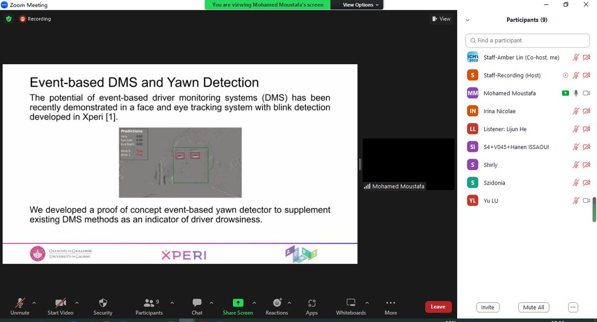 C3I imaging group researchers recently presented their work on tuning deep learning networks on the event and thermal data and deployment on edge devices at ICMV 2022 conference held in Rome-Italy.