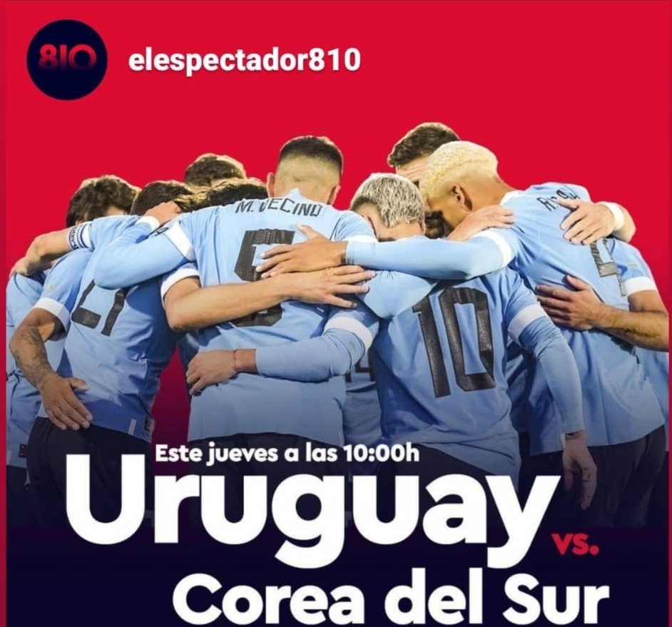 Ahora si bajan los nervios, las ganas y emoción. Primera vez relatando a Uruguay, y toca hacerlo en un mundial.
Es hoy 🇺🇾