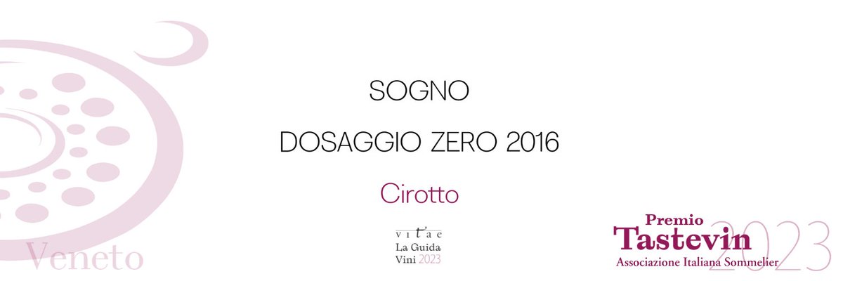 Il tastevin #aisitalia di #vitae2023 del Veneto <a href="/AisVeneto/">AIS Veneto</a> va al Sogno Dosaggio Zero 2016 di <a href="/CantinaCirotto/">Cantina Cirotto</a>