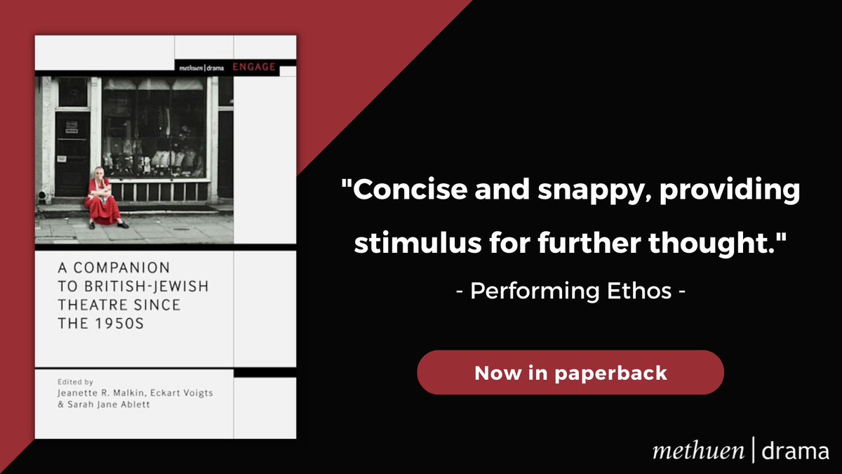 MethuenDrama's tweet photo. New in paperback &amp; in our sale 📚 

'A Companion to British-Jewish Theatre Since the 1950s' analyses the 1st generation of writers that now form the core of post-war British drama &amp; spotlights the new generation of British-Jewish playwrights https://t.co/T7dCV0daaF 

@thevoigts https://t.co/PxHMi3fKhN